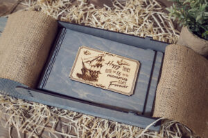 Set Mini Album Foto + Cutie lemn, VintageBox, model Corabie - Happy Time