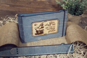 Set Mini Album Foto + Cutie lemn, VintageBox, model Corabie - Happy Time