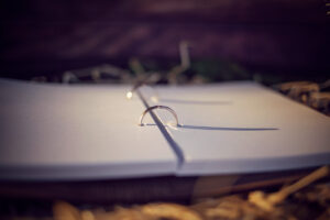 Agenda din lemn - model Copacul din carte - nuc inchis