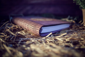 Agenda din lemn - model Toamna - mov