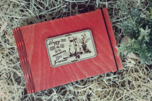 Album foto A5 din lemn, VintageBox, model Forever together – Happy Time