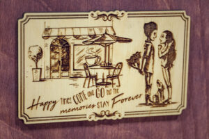 Album foto A5 din lemn, VintageBox, model Coffe love - Happy Time