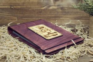 Album foto A5 din lemn, VintageBox, model Coffe love - Happy Time