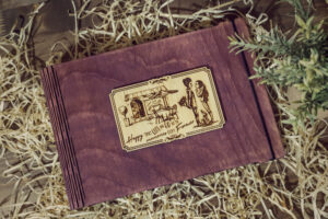 Album foto A5 din lemn, VintageBox, model Coffe love - Happy Time