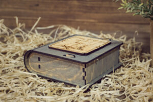 Cutie din lemn mica, VintageBox, model Forever together – Beautiful Memories