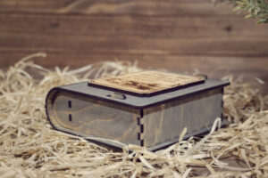 Cutie din lemn mica, VintageBox, model Rasarit de soare la mare - Happy Time