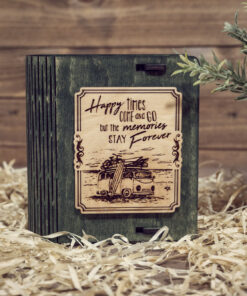Cutie din lemn mica, VintageBox, model Amintiri din vacanta - Happy Time