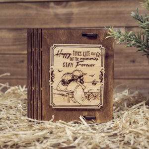 Cutie din lemn mica, VintageBox, model Timpuri linistite - Happy Time