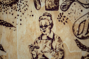 Agenda A5 din lemn, VintageBox, model Retele bunicii