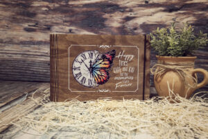 Album foto din lemn VintageBox print UV model Timpul zboara