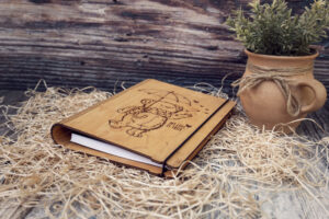 Agenda A5 din lemn, VintageBox, model My Love is True