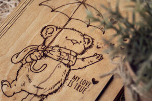 Agenda A5 din lemn, VintageBox, model My Love is True