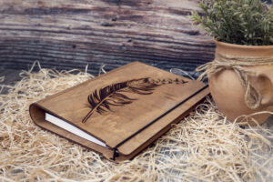 Agenda A5 din lemn, VintageBox, model Write & Fly