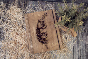 Agenda A5 din lemn, VintageBox, model Write & Fly