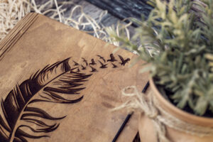 Agenda A5 din lemn, VintageBox, model Write & Fly