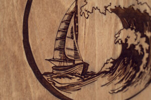 Agenda A5 din lemn, VintageBox, model Singur pe Val