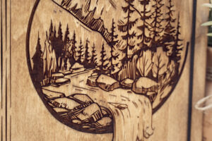 Agenda A5 din lemn, VintageBox, model Iubesc Natura