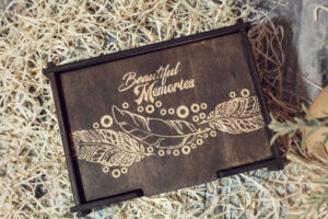 Cutie din lemn pentru fotografii, VintageBox, model Memorii dark collection