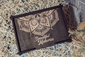 Cutie din lemn pentru fotografii, VintageBox, model Mandala dark collection