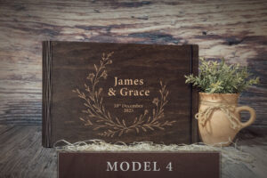 Album foto din lemn VintageBox, model Wedding Flowers Custom - Dark Collection