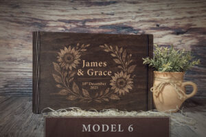 Album foto din lemn VintageBox, model Wedding Flowers Custom - Dark Collection